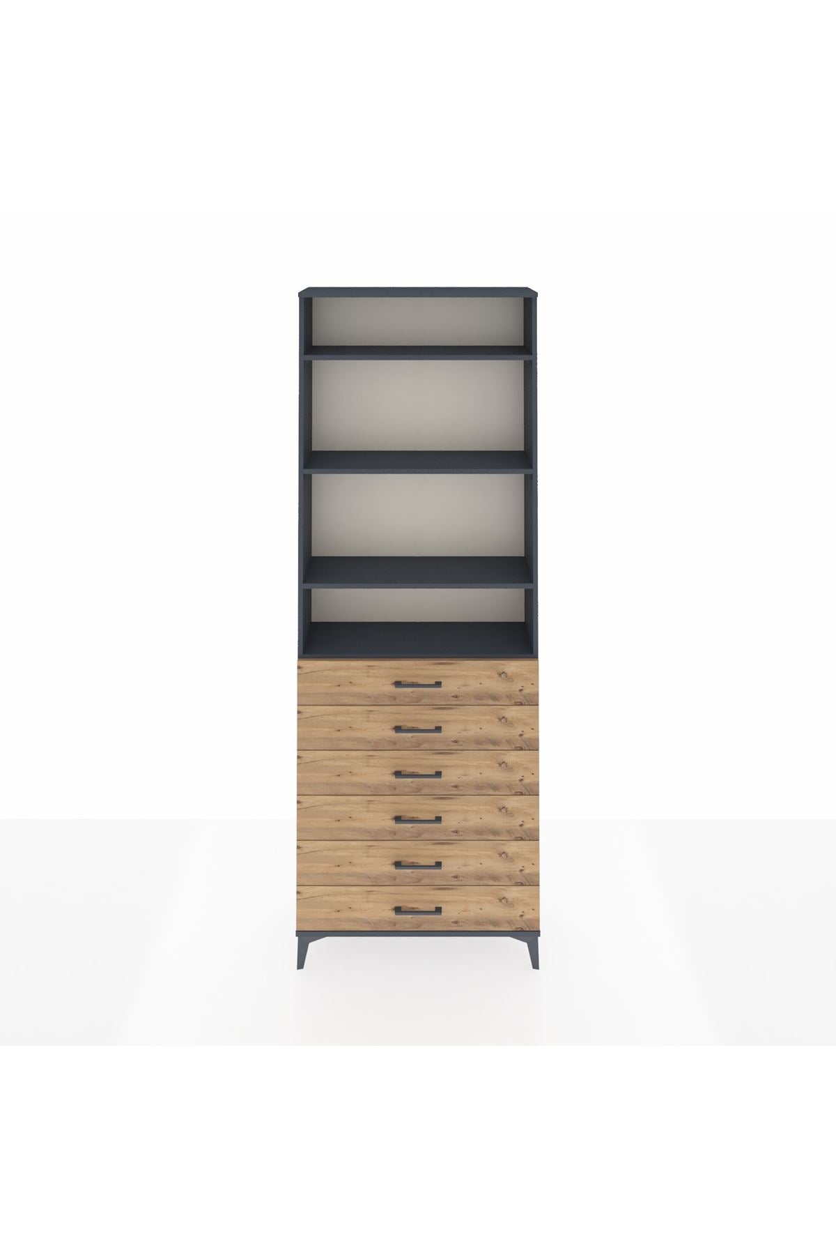 Arges Dolap 4 Raflı 6 Çekmeceli 88x30x243 - S33M214V6A