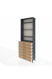 Arges Dolap 4 Raflı 6 Çekmeceli 88x30x243 - S33M214V6A
