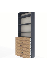 Arges Dolap 4 Raflı 6 Çekmeceli 88x30x243 - S33M214V6A