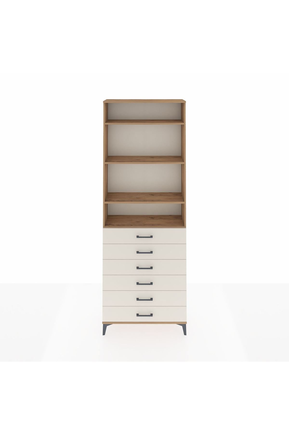 Arges Dolap 4 Raflı 6 Çekmeceli 88x30x243 - S33M214V7A