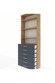Arges Dolap 4 Raflı 6 Çekmeceli 88x30x243 - S33M214V8A