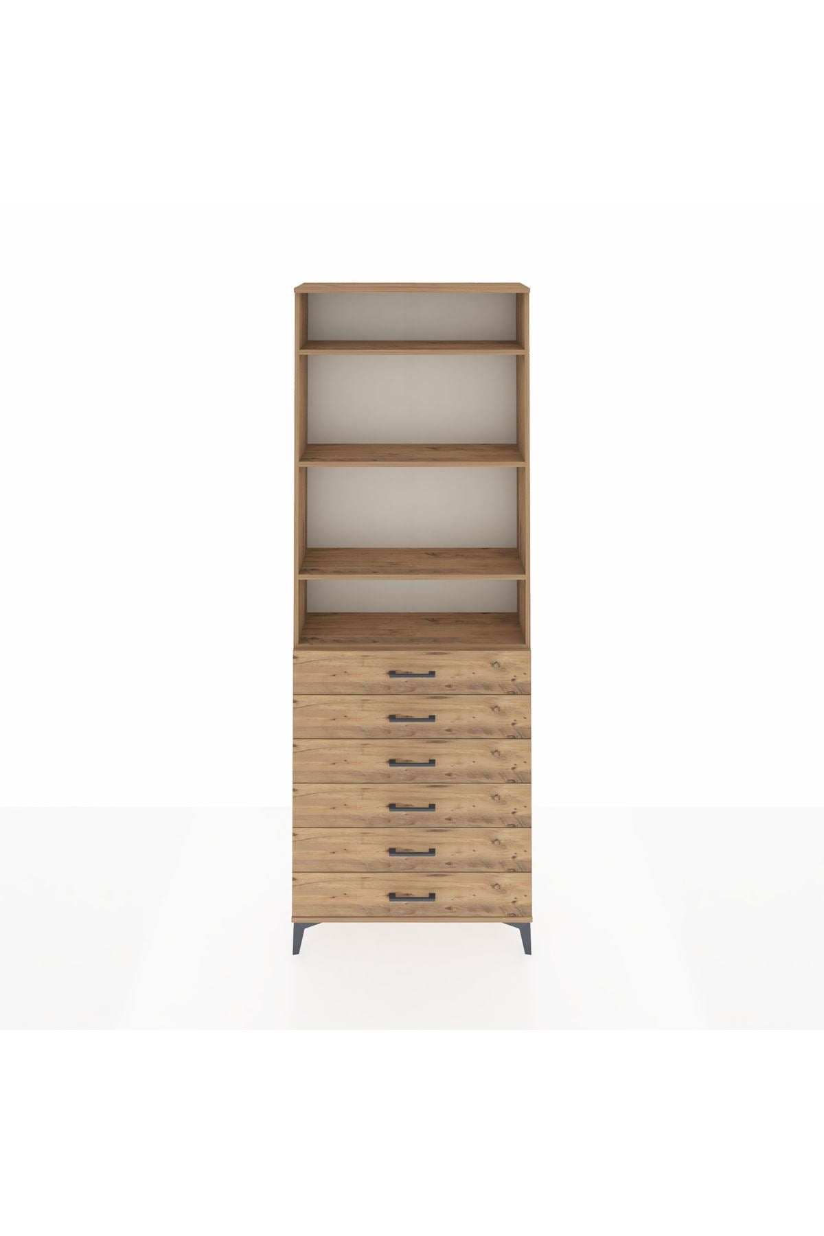 Arges Dolap 4 Raflı 6 Çekmeceli 88x30x243 - S33M214V9A