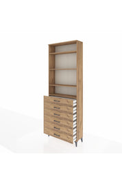 Arges Dolap 4 Raflı 6 Çekmeceli 88x30x243 - S33M214V9A