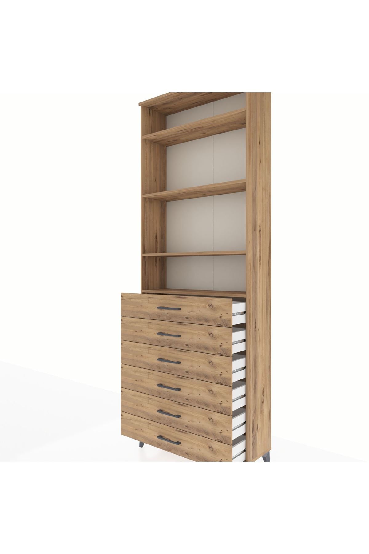 Arges Dolap 4 Raflı 6 Çekmeceli 88x30x243 - S33M214V9A