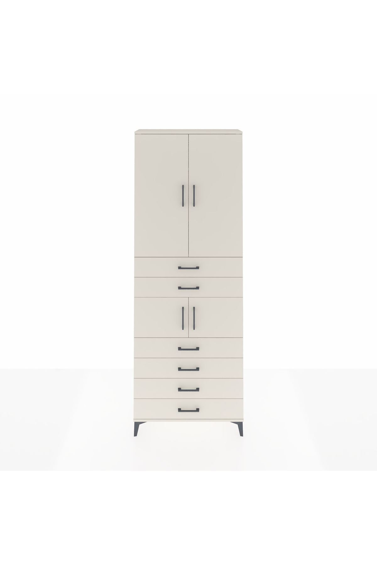 Arges Dolap 4 Raflı 6 Çekmeceli 4 Kapaklı 88x30x243 - S33M215V1A