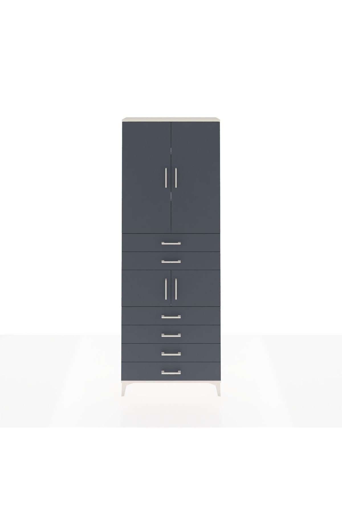Arges Dolap 4 Raflı 6 Çekmeceli 4 Kapaklı 88x30x243 - S33M215V2A