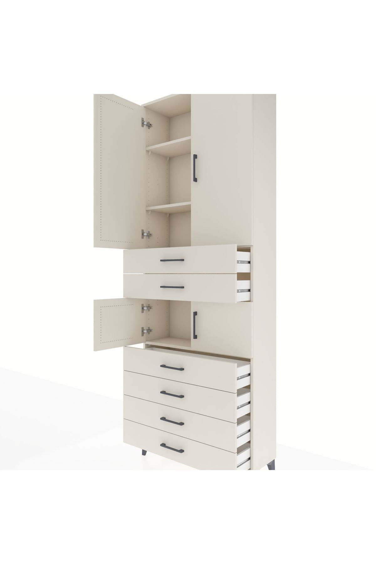 Arges Dolap 4 Raflı 6 Çekmeceli 4 Kapaklı 88x30x243 - S33M215V1A