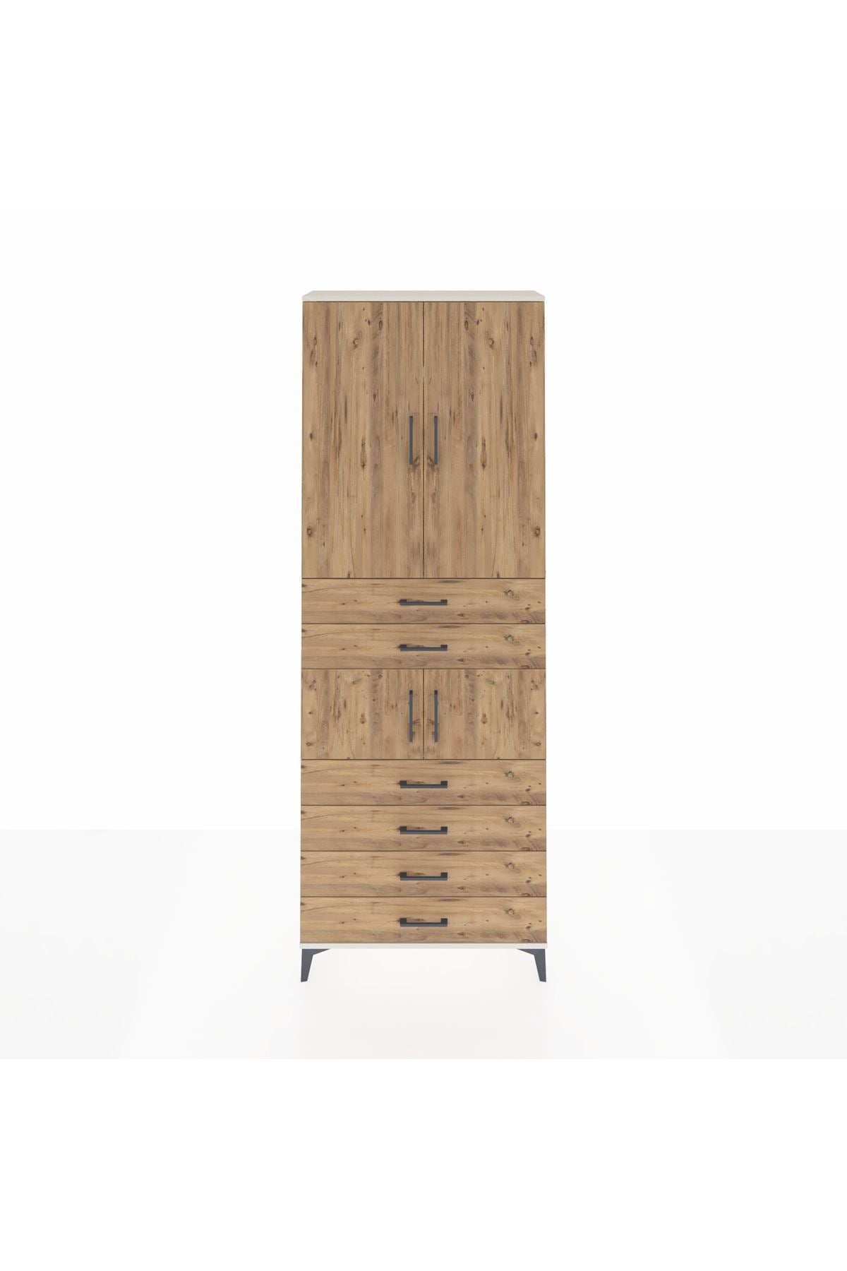 Arges Dolap 4 Raflı 6 Çekmeceli 4 Kapaklı 88x30x243 - S33M215V3A