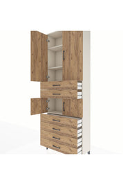 Arges Dolap 4 Raflı 6 Çekmeceli 4 Kapaklı 88x30x243 - S33M215V3A