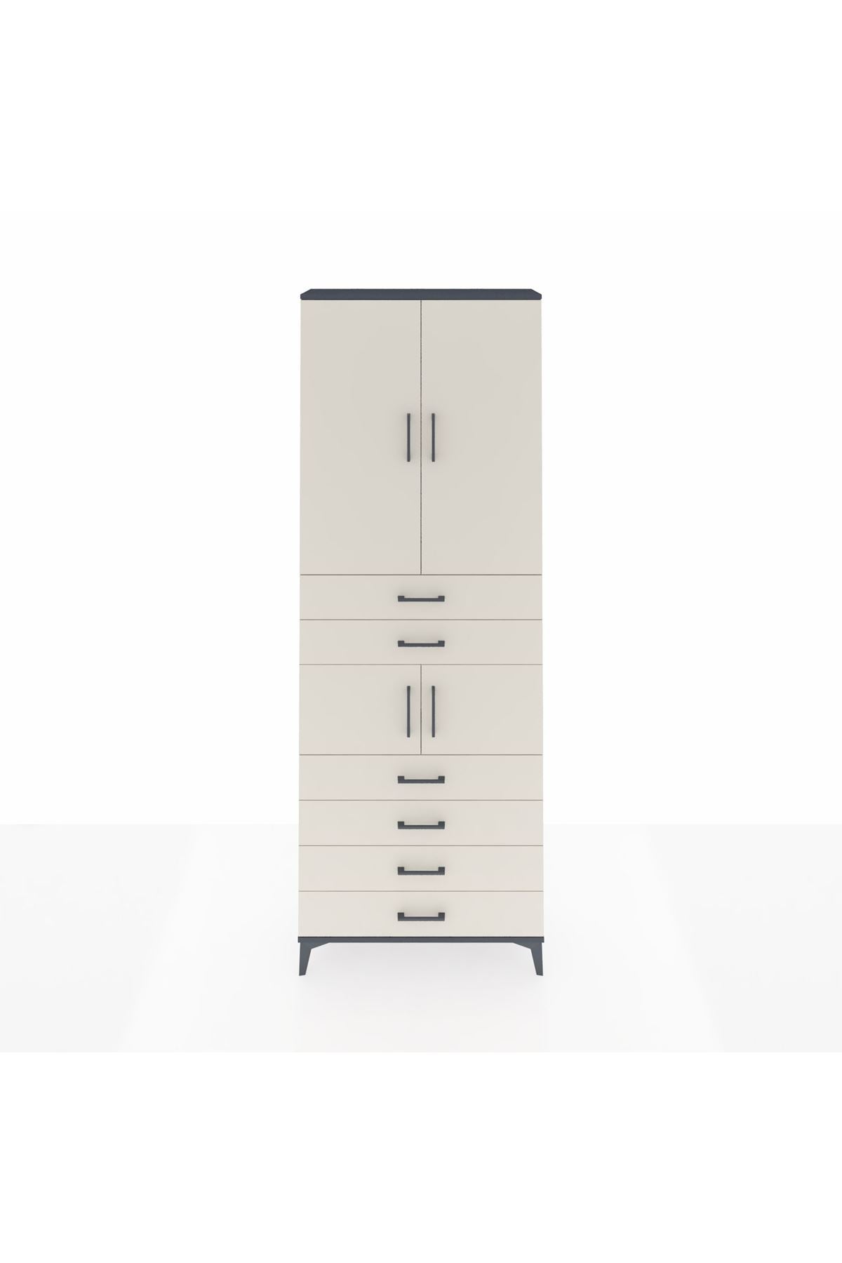 Arges Dolap 4 Raflı 6 Çekmeceli 4 Kapaklı 88x30x243 - S33M215V4A