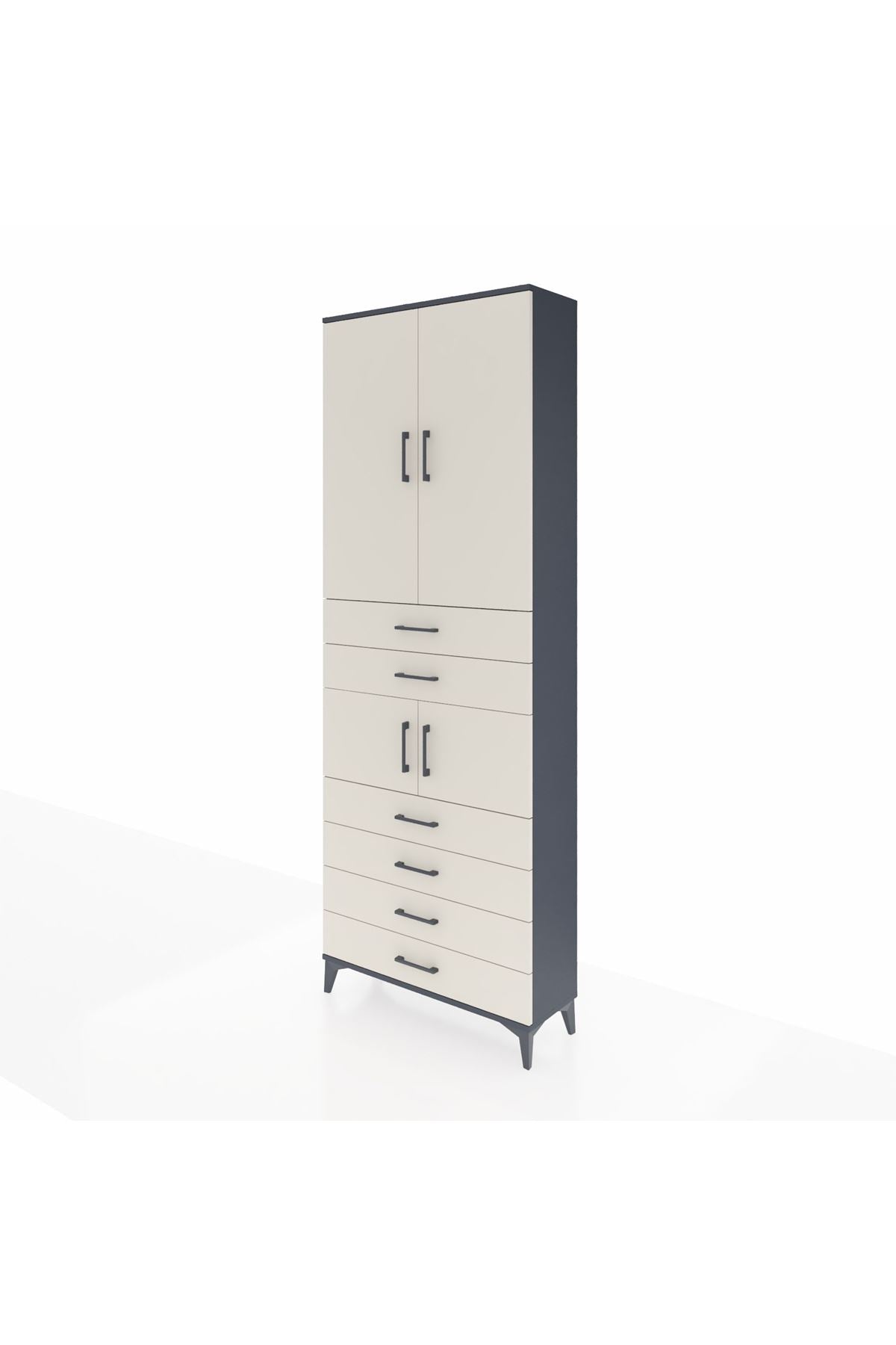 Arges Dolap 4 Raflı 6 Çekmeceli 4 Kapaklı 88x30x243 - S33M215V4A