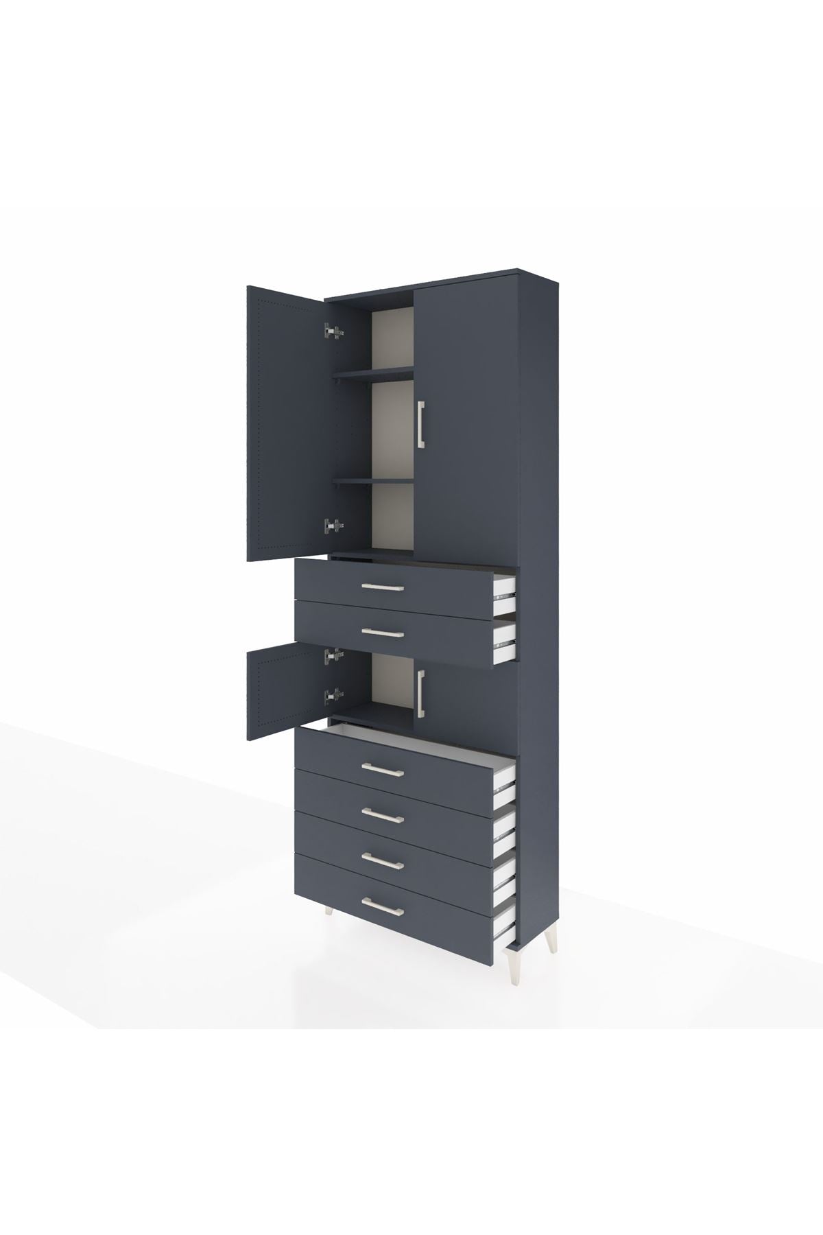 Arges Dolap 4 Raflı 6 Çekmeceli 4 Kapaklı 88x30x243 - S33M215V5A
