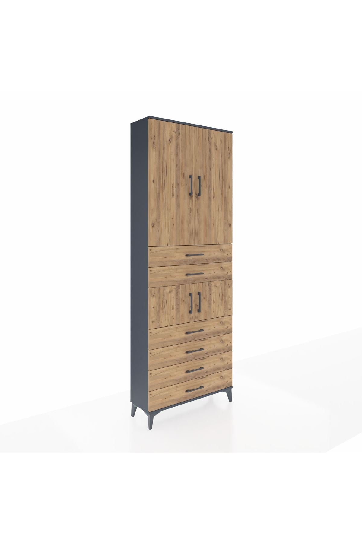 Arges Dolap 4 Raflı 6 Çekmeceli 4 Kapaklı 88x30x243 - S33M215V6A