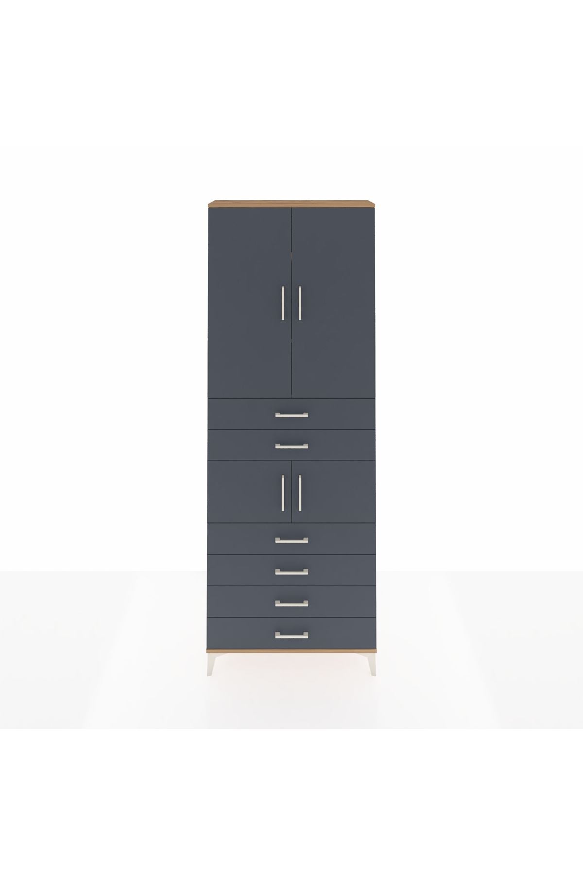Arges Dolap 4 Raflı 6 Çekmeceli 4 Kapaklı 88x30x243 - S33M215V8A