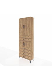 Arges Dolap 4 Raflı 6 Çekmeceli 4 Kapaklı 88x30x243 - S33M215V9A