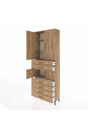 Arges Dolap 4 Raflı 6 Çekmeceli 4 Kapaklı 88x30x243 - S33M215V9A