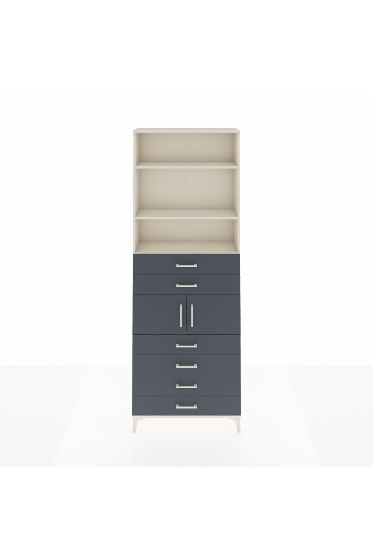 Arges Dolap 4 Raflı 6 Çekmeceli 2 Kapaklı 88x30x243 - S33M216V2A