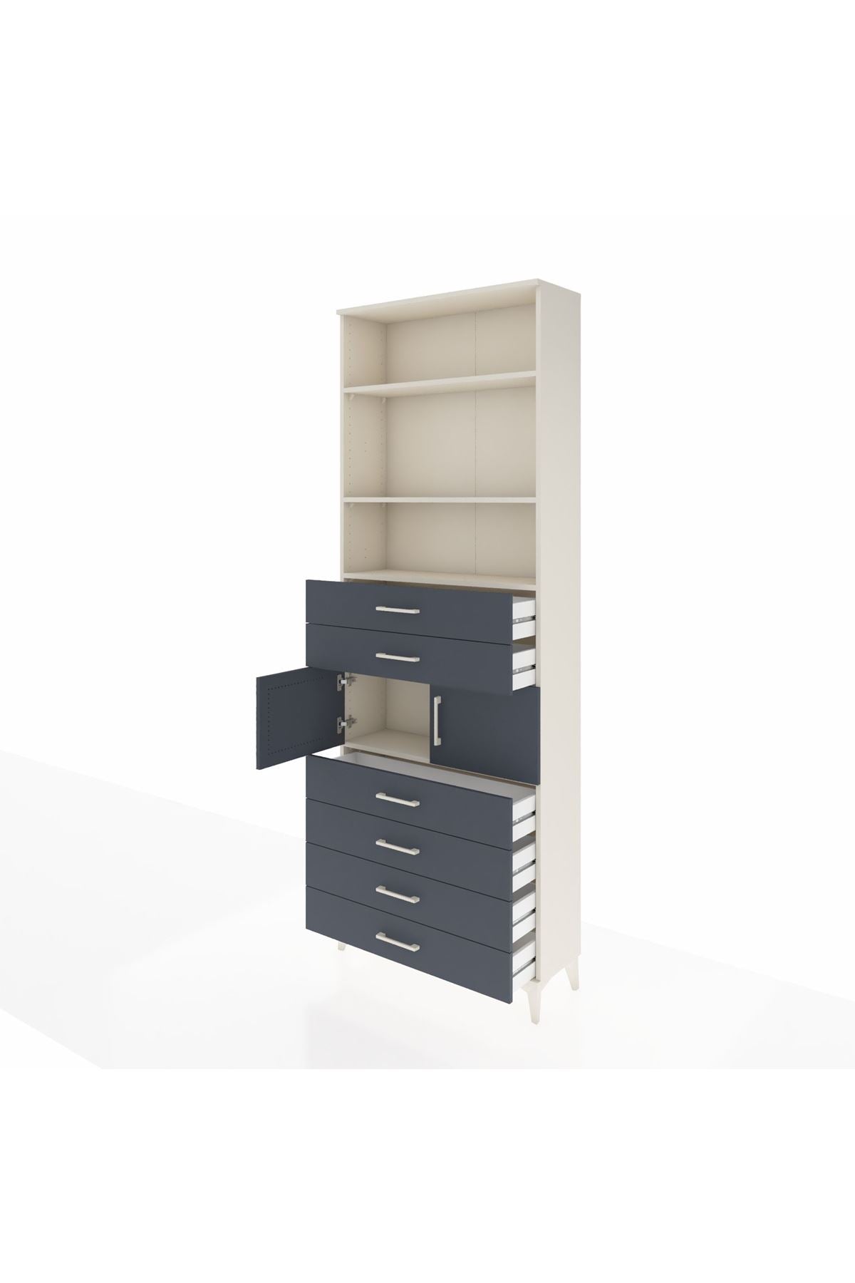 Arges Dolap 4 Raflı 6 Çekmeceli 2 Kapaklı 88x30x243 - S33M216V2A