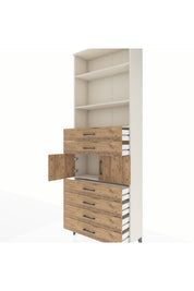 Arges Dolap 4 Raflı 6 Çekmeceli 2 Kapaklı 88x30x243 - S33M216V3A