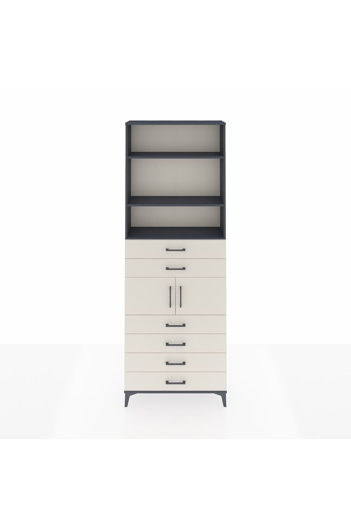 Arges Dolap 4 Raflı 6 Çekmeceli 2 Kapaklı 88x30x243 - S33M216V4A