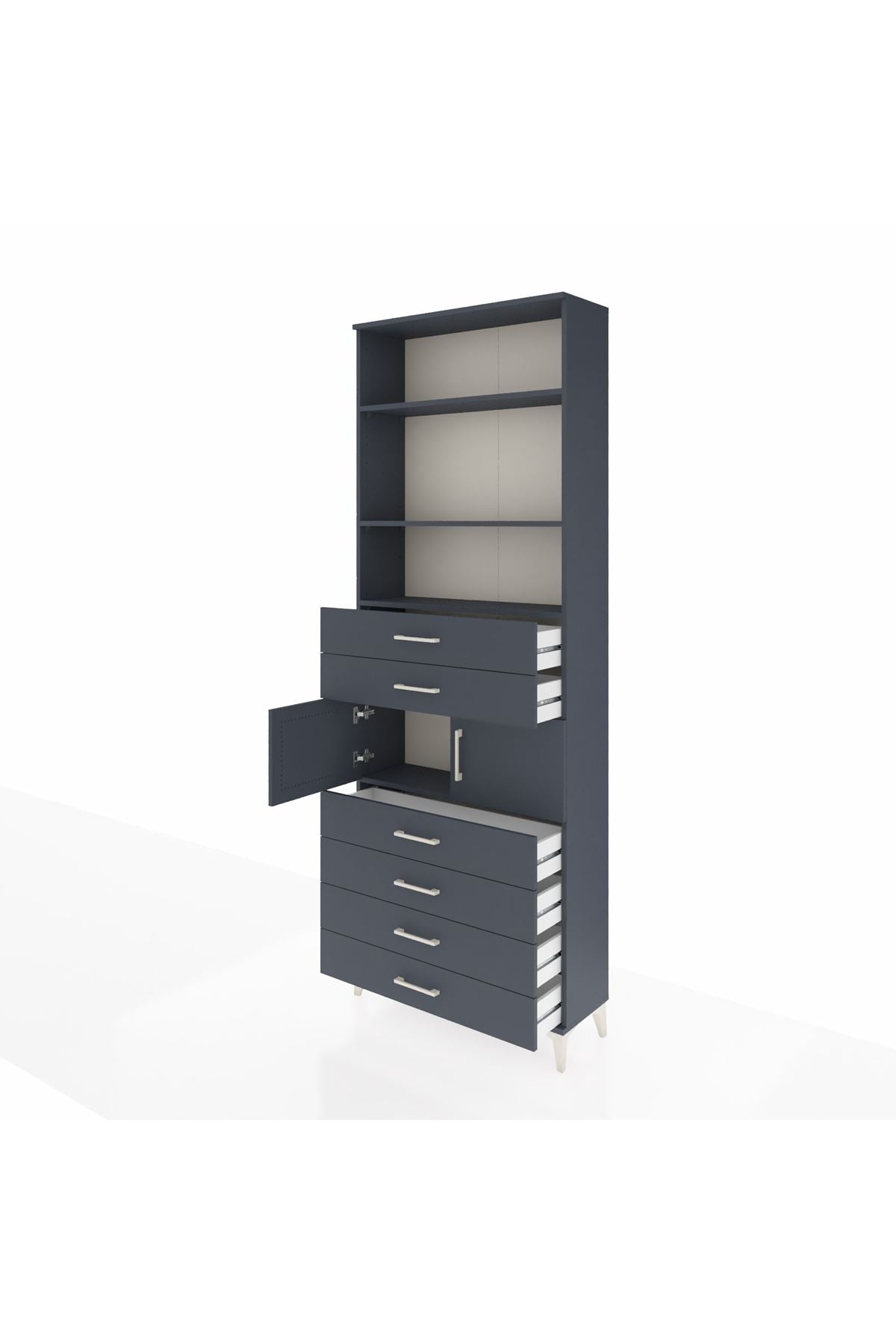 Arges Dolap 4 Raflı 6 Çekmeceli 2 Kapaklı 88x30x243 - S33M216V5A