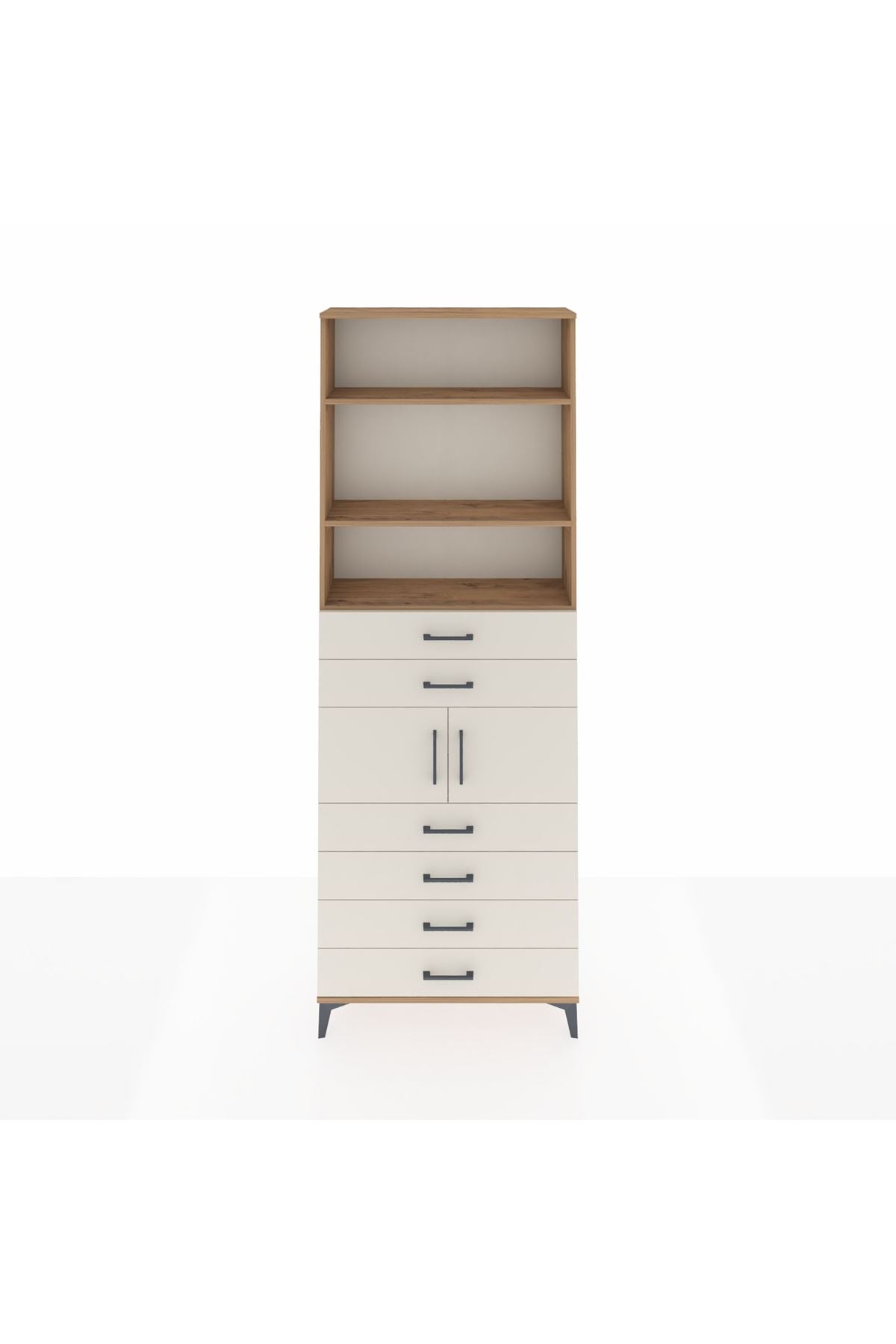 Arges Dolap 4 Raflı 6 Çekmeceli 2 Kapaklı 88x30x243 - S33M216V7A