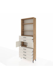 Arges Dolap 4 Raflı 6 Çekmeceli 2 Kapaklı 88x30x243 - S33M216V7A