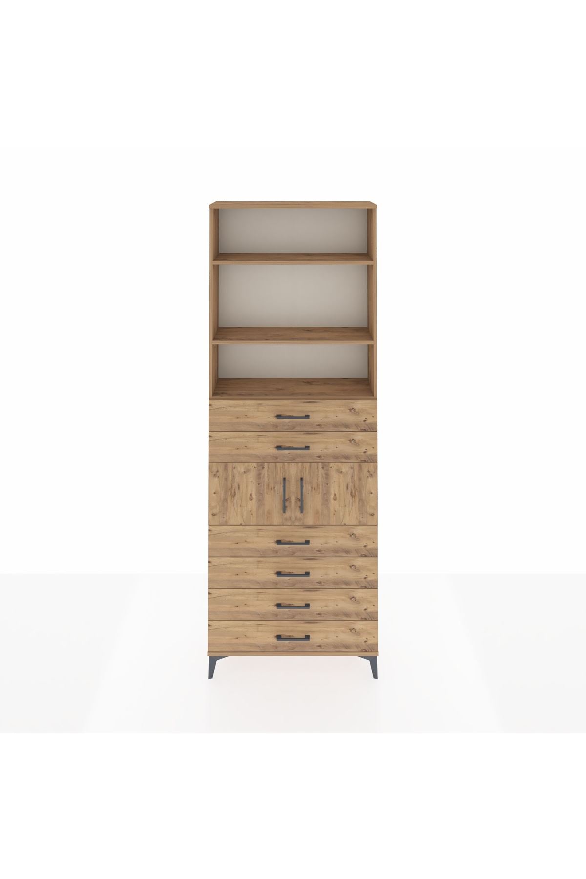 Arges Dolap 4 Raflı 6 Çekmeceli 2 Kapaklı 88x30x243 - S33M216V9A