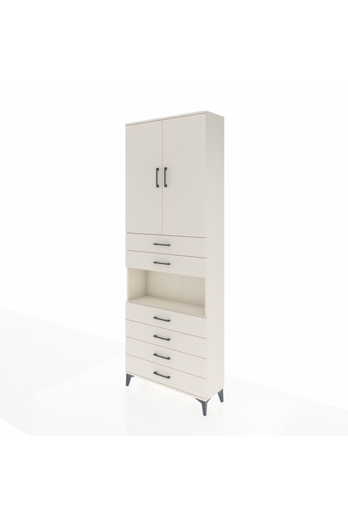 Arges Dolap 4 Raflı 6 Çekmeceli 2 Kapaklı 88x30x243 - S33M217V1A