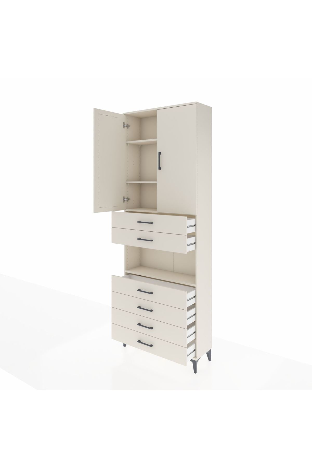 Arges Dolap 4 Raflı 6 Çekmeceli 2 Kapaklı 88x30x243 - S33M217V1A