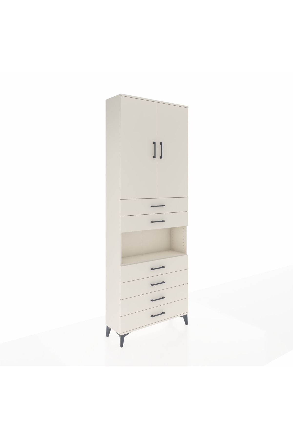 Arges Dolap 4 Raflı 6 Çekmeceli 2 Kapaklı 88x30x243 - S33M217V1A