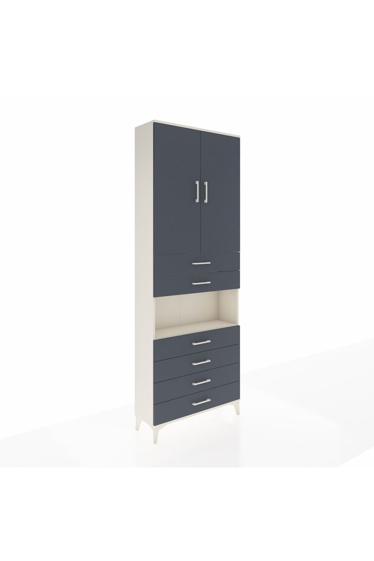 Arges Dolap 4 Raflı 6 Çekmeceli 2 Kapaklı 88x30x243 - S33M217V2A