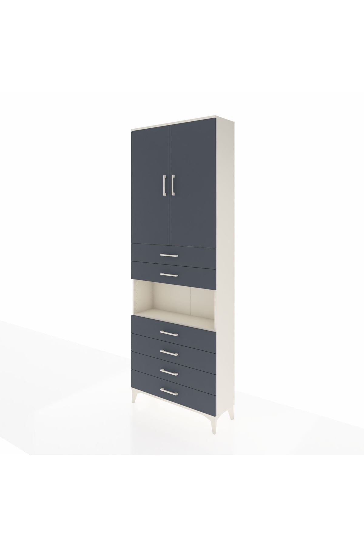 Arges Dolap 4 Raflı 6 Çekmeceli 2 Kapaklı 88x30x243 - S33M217V2A