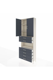 Arges Dolap 4 Raflı 6 Çekmeceli 2 Kapaklı 88x30x243 - S33M217V2A