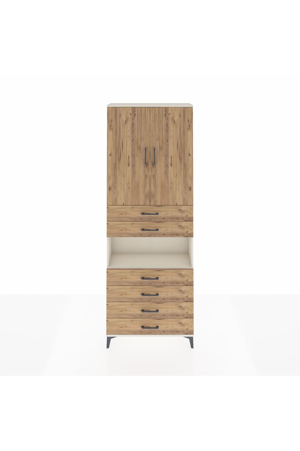 Arges Dolap 4 Raflı 6 Çekmeceli 2 Kapaklı 88x30x243 - S33M217V3A