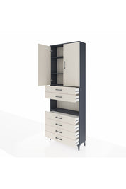 Arges Dolap 4 Raflı 6 Çekmeceli 2 Kapaklı 88x30x243 - S33M217V4A