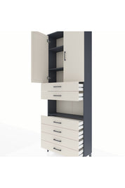 Arges Dolap 4 Raflı 6 Çekmeceli 2 Kapaklı 88x30x243 - S33M217V4A