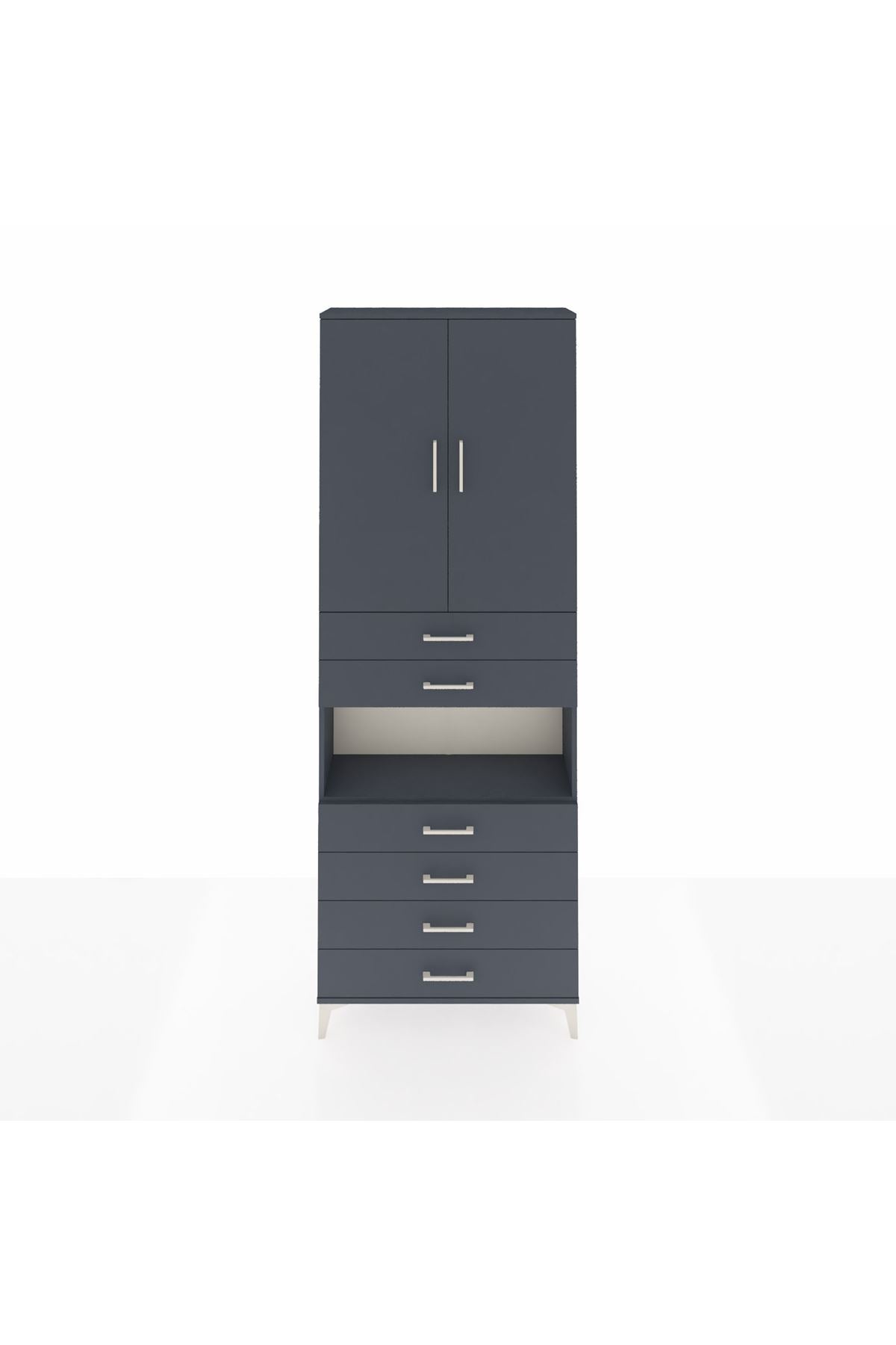 Arges Dolap 4 Raflı 6 Çekmeceli 2 Kapaklı 88x30x243 - S33M217V5A