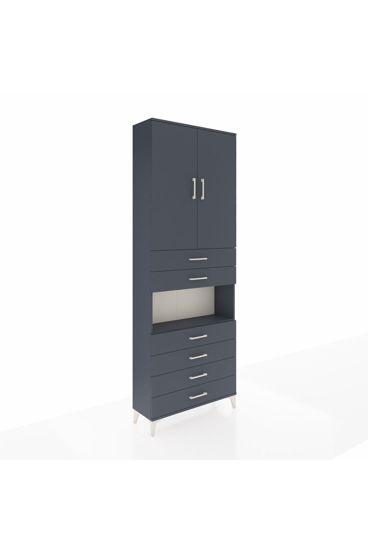 Arges Dolap 4 Raflı 6 Çekmeceli 2 Kapaklı 88x30x243 - S33M217V5A