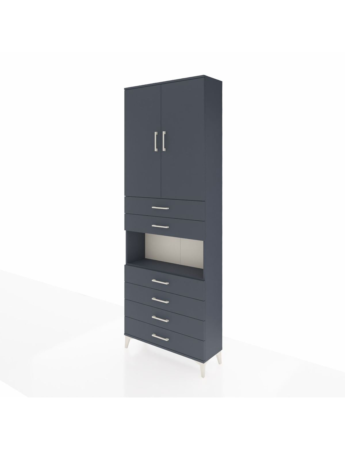 Arges Dolap 4 Raflı 6 Çekmeceli 2 Kapaklı 88x30x243 - S33M217V5A