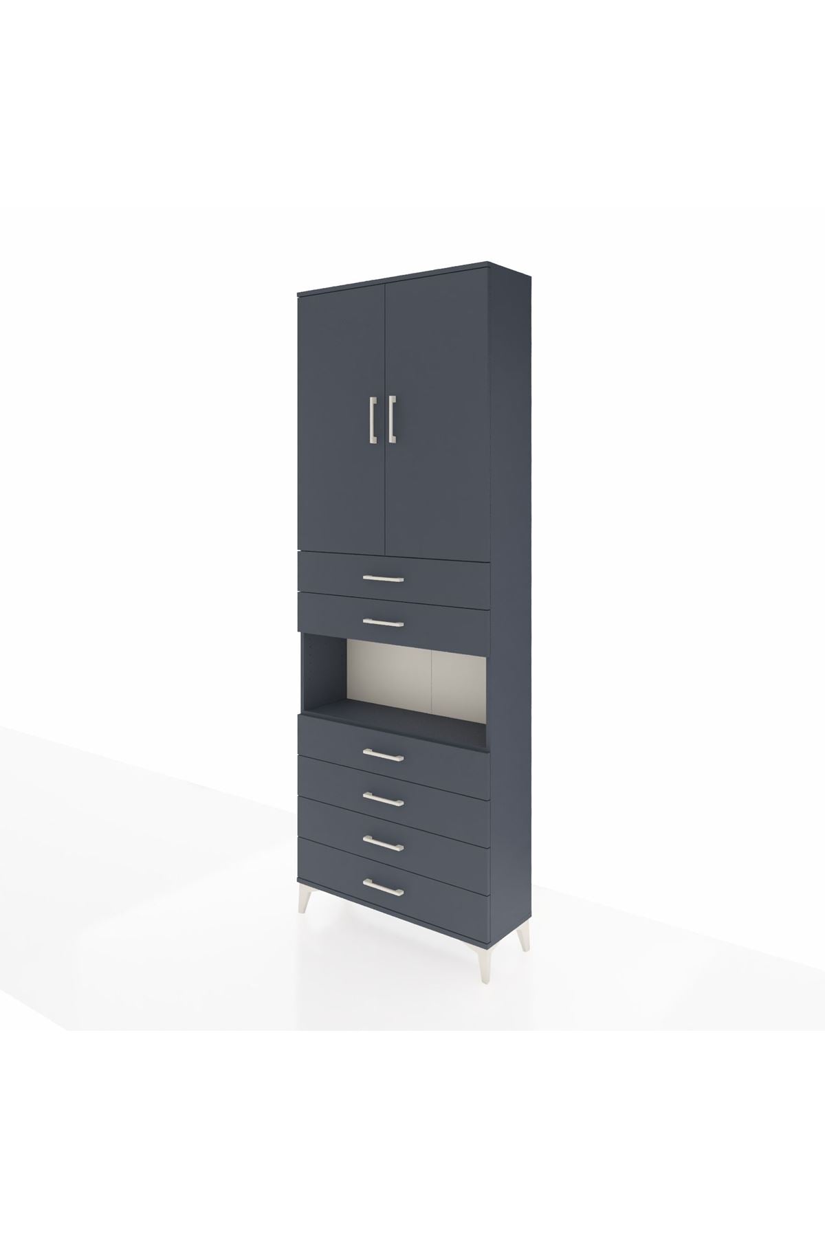 Arges Dolap 4 Raflı 6 Çekmeceli 2 Kapaklı 88x30x243 - S33M217V5A
