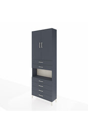 Arges Dolap 4 Raflı 6 Çekmeceli 2 Kapaklı 88x30x243 - S33M217V5A