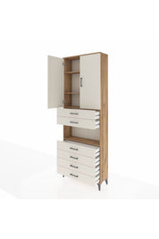 Arges Dolap 4 Raflı 6 Çekmeceli 2 Kapaklı 88x30x243 - S33M217V7A