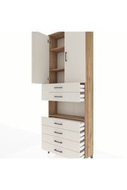 Arges Dolap 4 Raflı 6 Çekmeceli 2 Kapaklı 88x30x243 - S33M217V7A