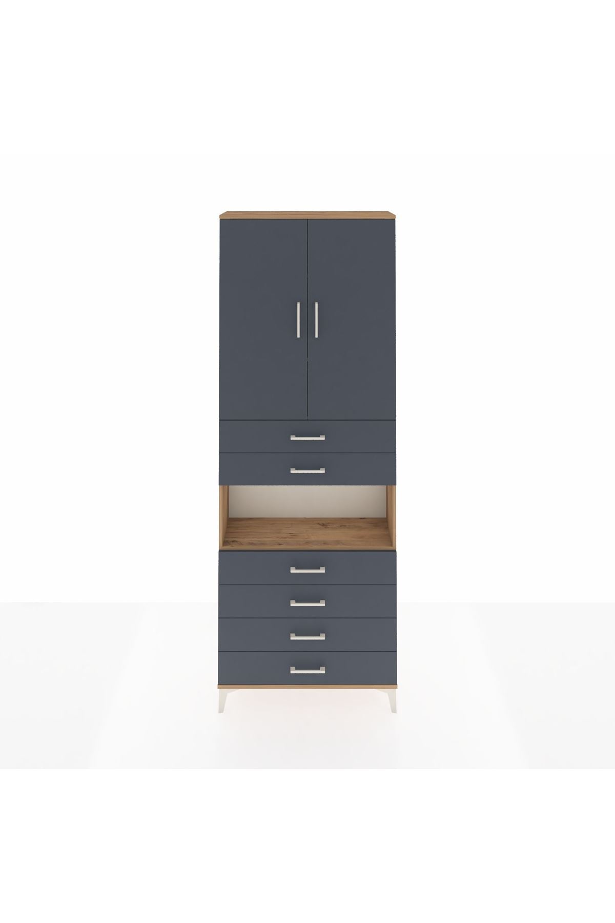 Arges Dolap 4 Raflı 6 Çekmeceli 2 Kapaklı 88x30x243 - S33M217V8A