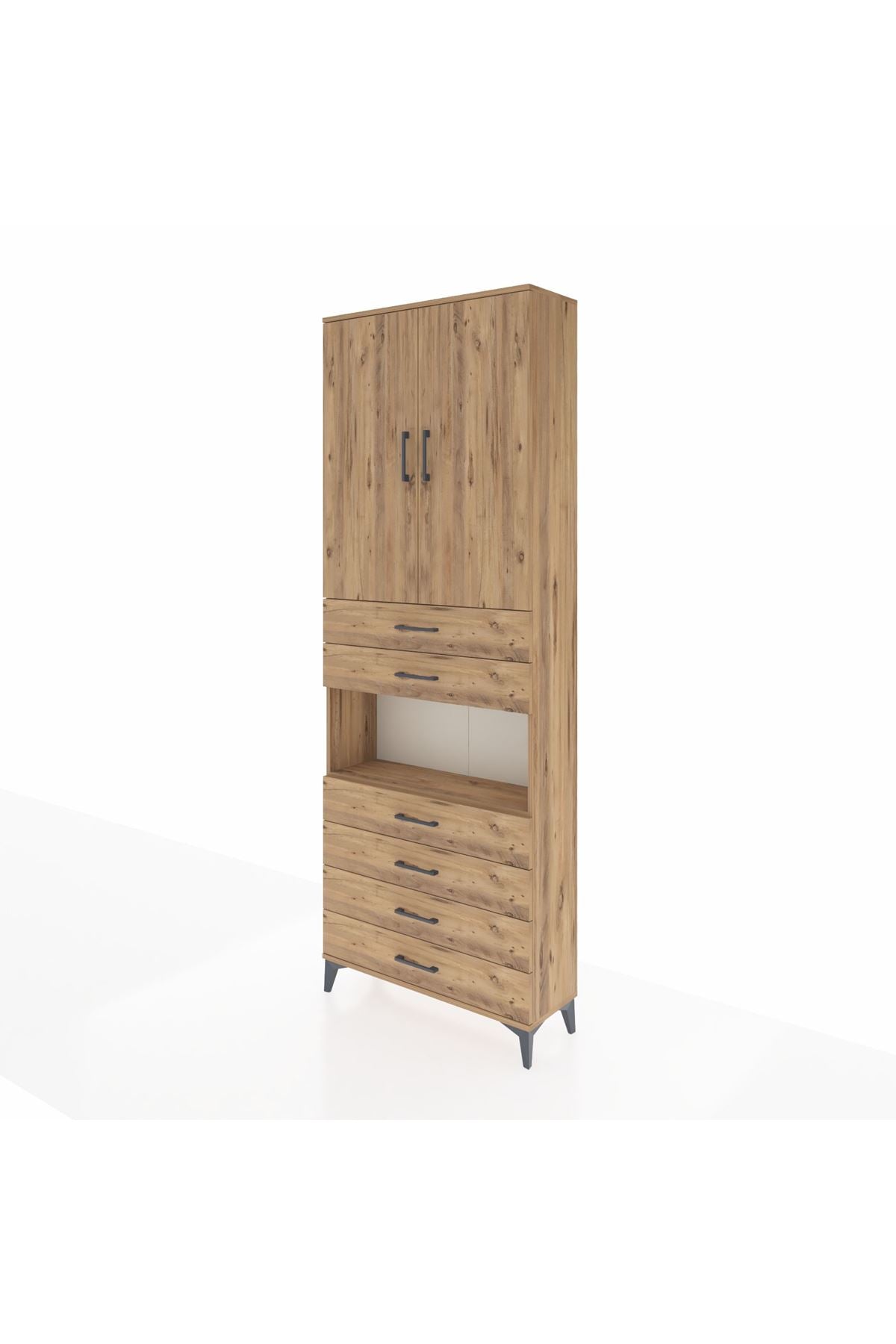 Arges Dolap 4 Raflı 6 Çekmeceli 2 Kapaklı 88x30x243 - S33M217V9A