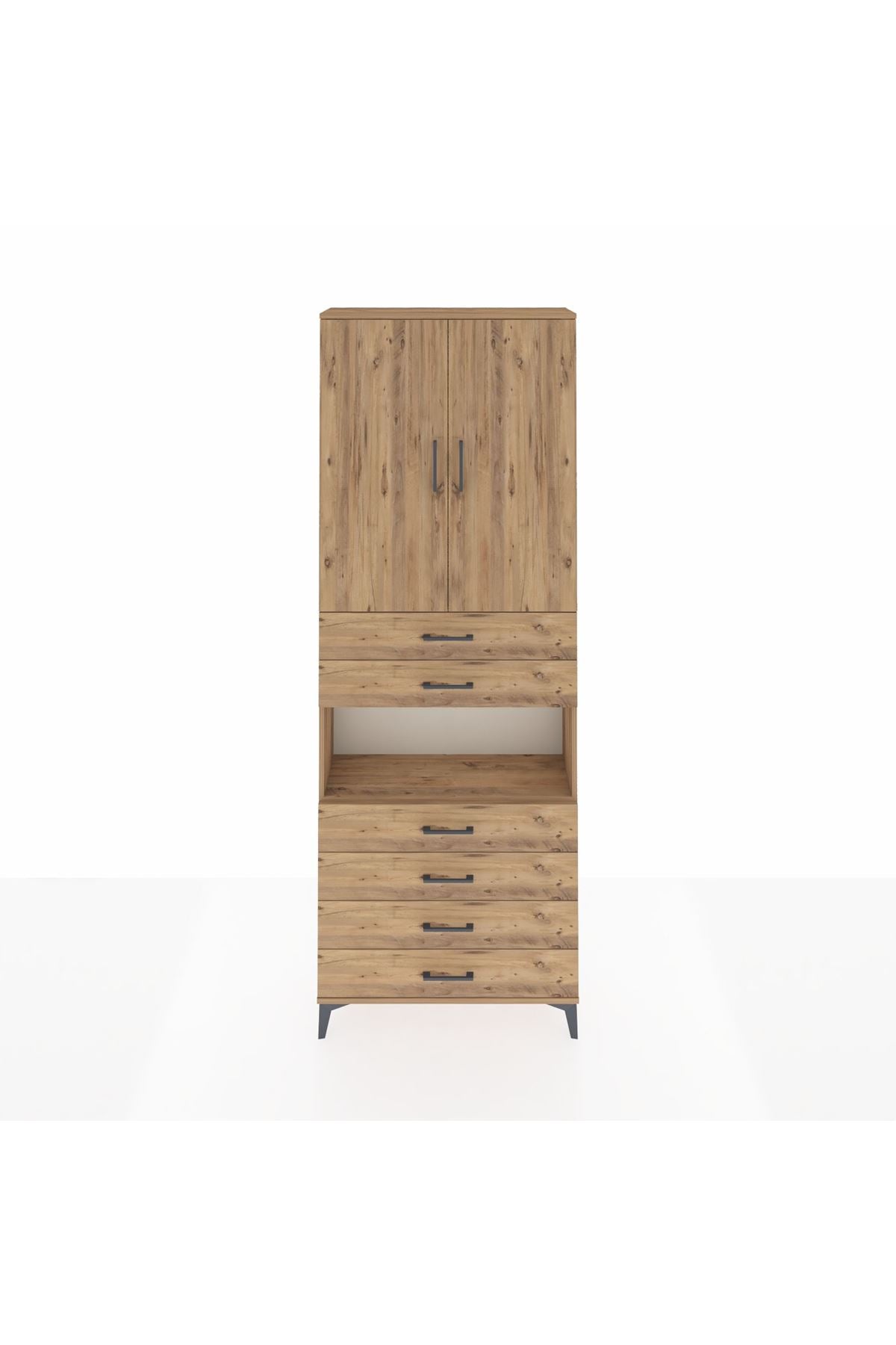 Arges Dolap 4 Raflı 6 Çekmeceli 2 Kapaklı 88x30x243 - S33M217V9A