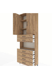 Arges Dolap 4 Raflı 6 Çekmeceli 2 Kapaklı 88x30x243 - S33M217V9A