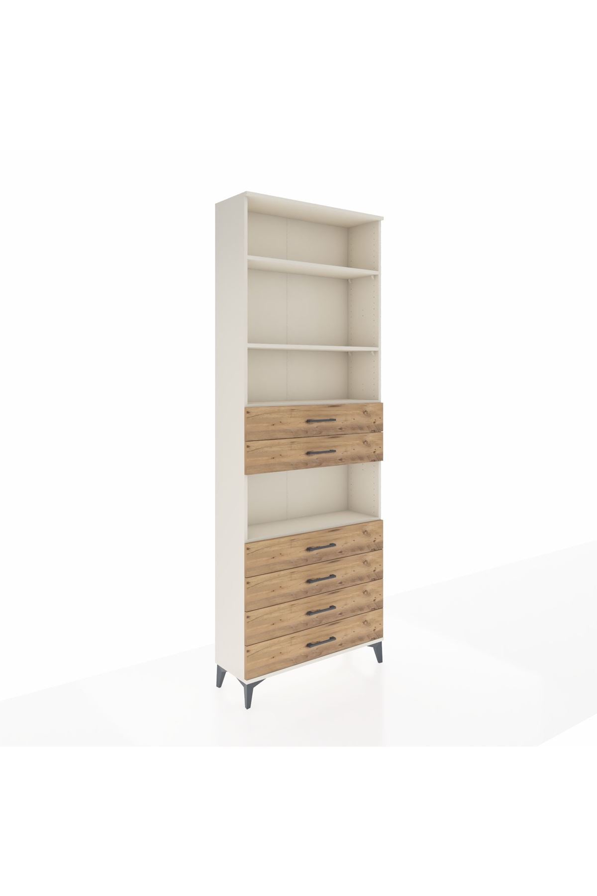 Arges Dolap 4 Raflı 6 Çekmeceli 88x30x243 - S33M218V3A