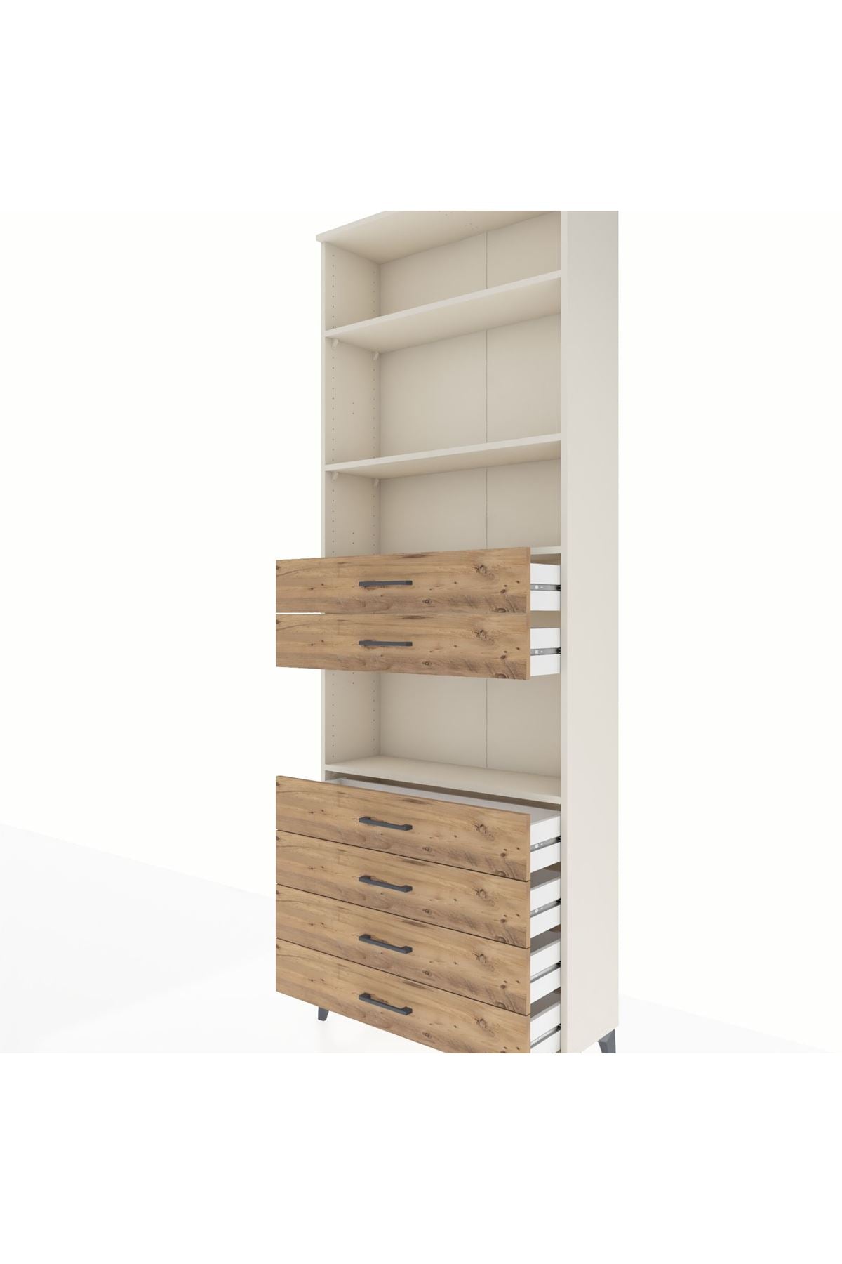 Arges Dolap 4 Raflı 6 Çekmeceli 88x30x243 - S33M218V3A